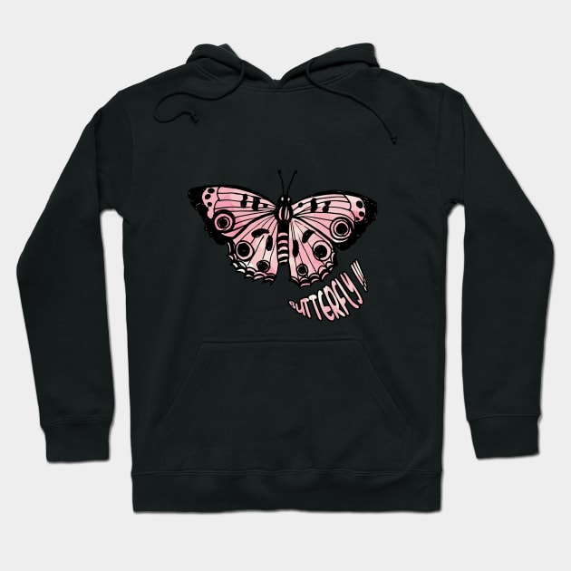 pink BUTTERFLY LOVER gift with cool pink wings Hoodie by TareQ-DESIGN